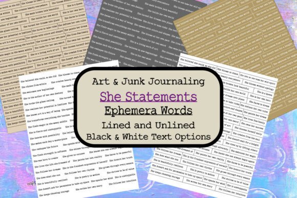 Download Junk Journal Ephemera Words She Phrases - Words Collection