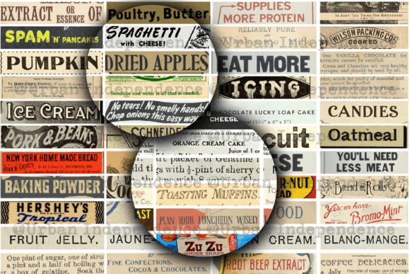 Download 80 Vintage Food Words Ephemera - Words Collection