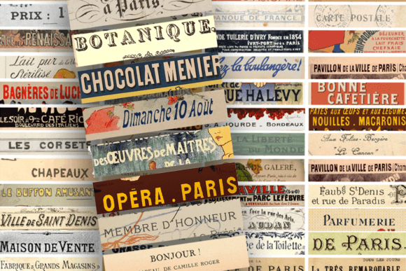Download Vintage French Words Ephemera - Words Collection