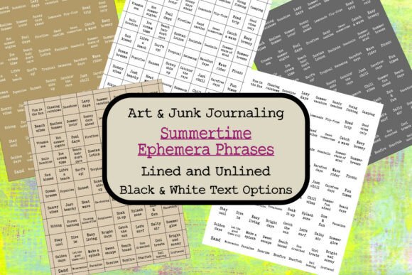 Download Junk Journal Ephemera Summer Words Text - Words Collection